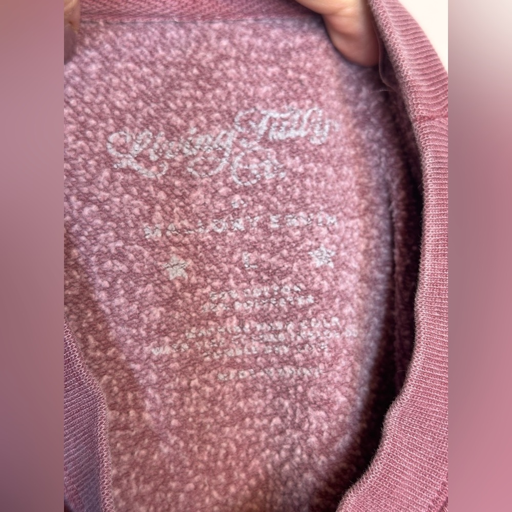 Sz L Living Fully Mallory Ervin sweatshirt Falleluijah mauve rose pink purple - Picture 6 of 7